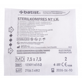 STERILKOMPRES NT I.V. 7,5 x 7,5 cm á 2 ks