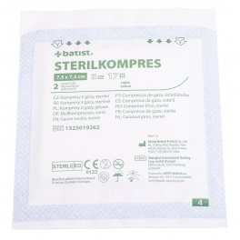 STERILKOMPRES 7,5x7,5cm/8vr., 100x2ks /nemoc.bal./ STERILKOMPRES 7,5x7,5cm/8vr., 100x2ks /nemoc.bal./