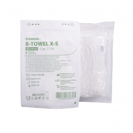 B-TOWEL X-S bř.rouška 23x33,17n/4v, RTG páska, tkanice, předepr., á5ks